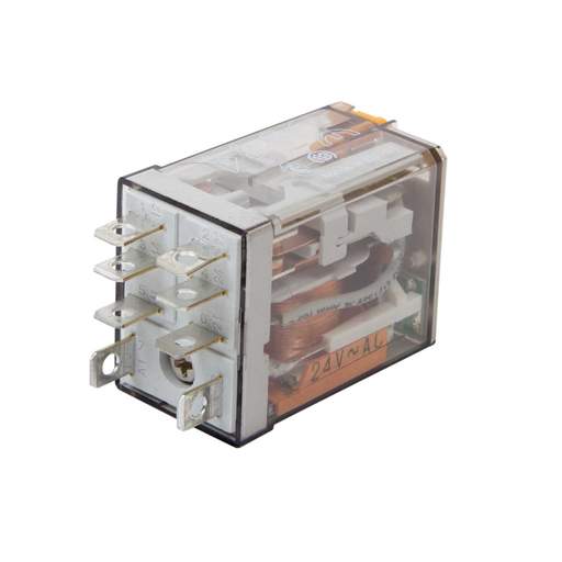 Finder 8 Pin 24V AC 12A 2 Pole Mini Plug In Relay complete with LED and Flag Indication