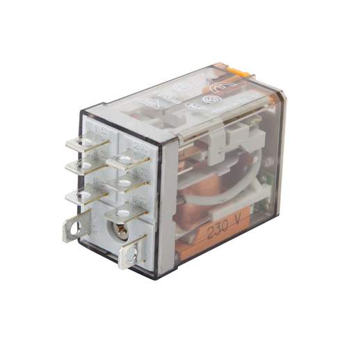 Finder 8 Pin 230V AC 12A 2 Pole Mini Plug In Relay complete with LED and Flag Indication