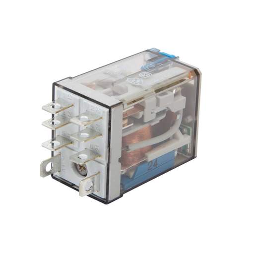 Finder 8 Pin 24V DC 12A 2 Pole Mini Plug In Relay complete with LED and Flag Indication