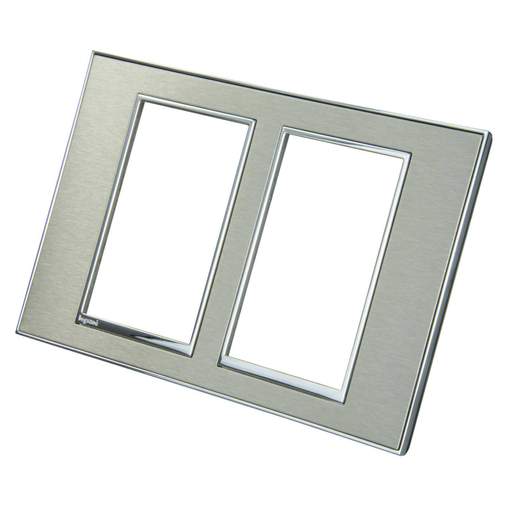 Legrand Arteor 2 Gang 2 x 3 Module Surround Plate Brushed Metal Stainless Steel