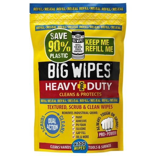 Big Wipes Heavy-Duty Pro+ Wipes Refill Pouch of 100