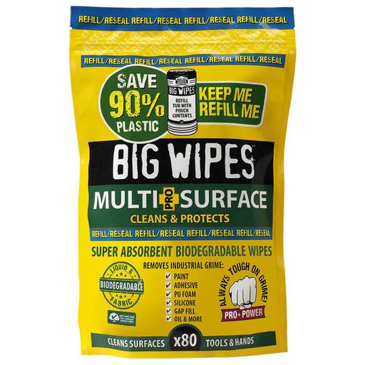 Big Wipes Multi-Surface Bio Pro+ Wipes Refill Pouch of 80