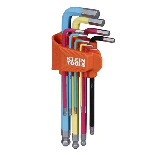 Klein 9 Piece Powder Coated Long Ball-End Hex Key Set