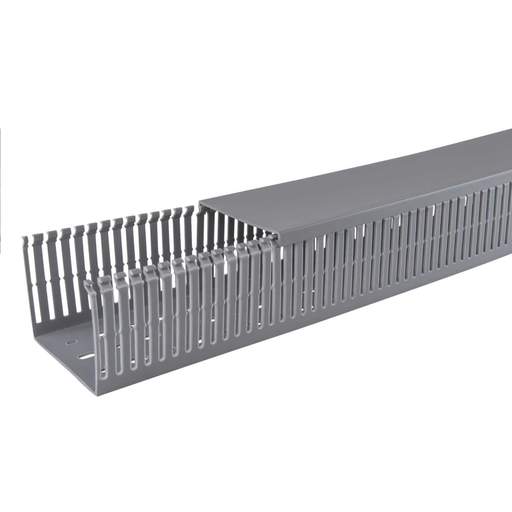 MCG 80mm x 100mm Open Slotted Trunking Grey (2m Length)