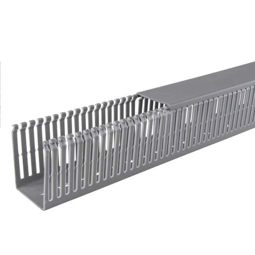 MCG 80mm x 60mm Open Slotted Trunking Grey (2m Length)