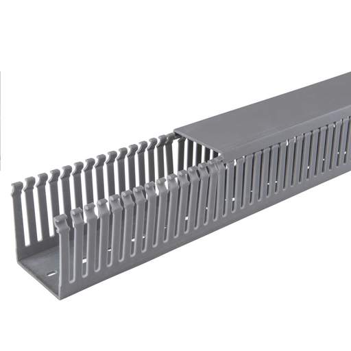 MCG 80mm x 80mm Open Slotted Trunking Grey (2m Length)