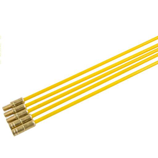 Super Rod 5 x 1m Replacement Cable Rods Yellow