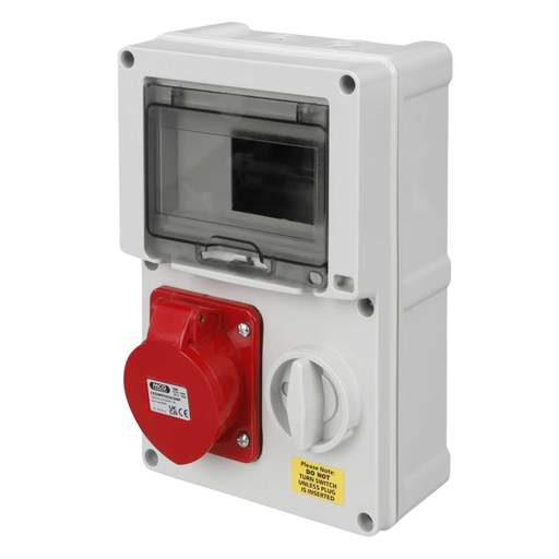 MCG Connexs 32A 3P+E 415V Interlocked Switched Socket with RCD Compartment IP44