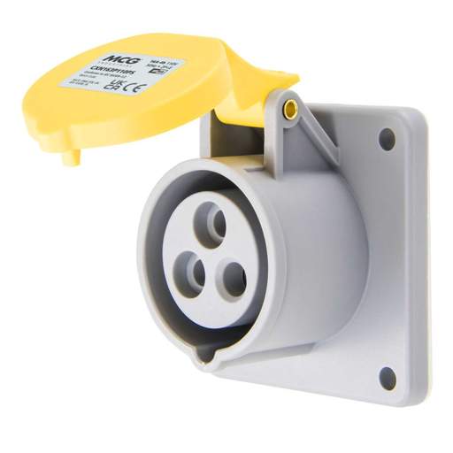 MCG 16A 2 Pin + Earth 110V Panel Mounted Socket IP44