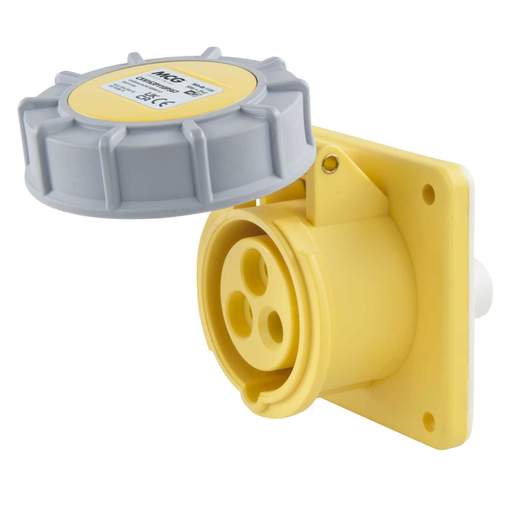 MCG 16A 2 Pin + Earth 110V Panel Mounted Socket IP67