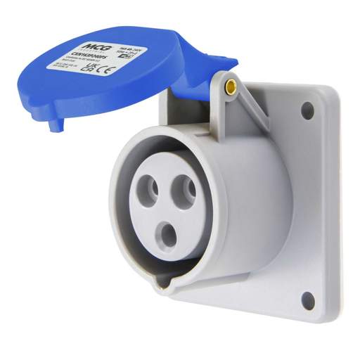 MCG 16A 2 Pin + Earth 230V Panel Mounted Socket IP44