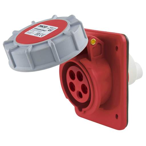 MCG 16A 3P+N+E 415V Angled Panel Mounted Socket IP67