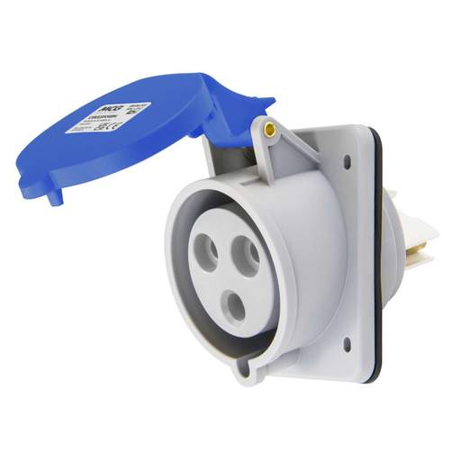 MCG 32A 2 Pin + Earth 230V Angled Panel Mounted Socket IP44