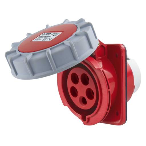 MCG 32A 3P+N+E 415V Angled Panel Mounted Socket IP67