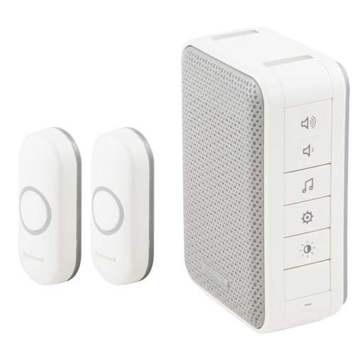Honeywell Home 150m Wireless Portable Door Chime Kit with 2 Pushes 6 ...