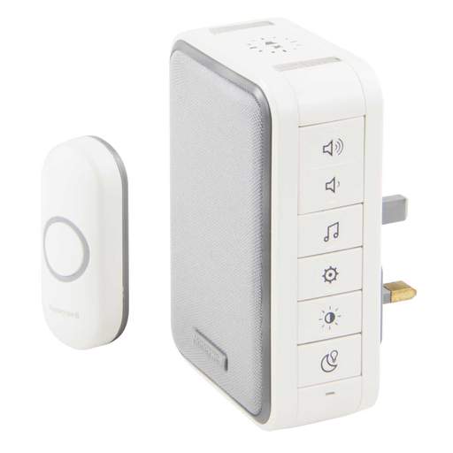 Honeywell Home 150m Wireless Plug In Door Chime Kit 6 Tunes Halo LED ...