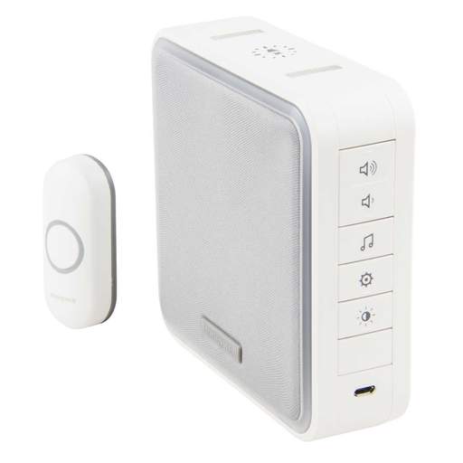 Honeywell Home 200m Wireless Portable Door Chime Kit 8 Tunes Halo LED ...
