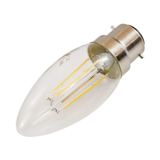 Fusion 4W BC LED Non Dimmable Filament Candle Lamp 4000K