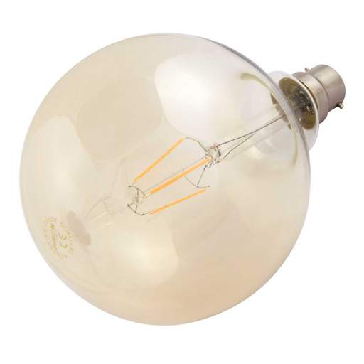 Fusion 4W BC LED Dimmable Filament Vintage 125mm Globe Lamp Amber 2200K