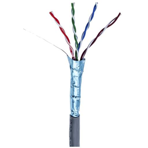 Emitex CAT5e F/UTP Shielded Foil Twisted Pair Data Cable Grey 100m