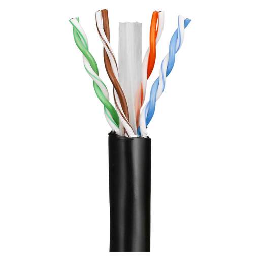 Emitex CAT6 U/UTP Unshielded Twisted Pair External Duct Data Cable Black 305m