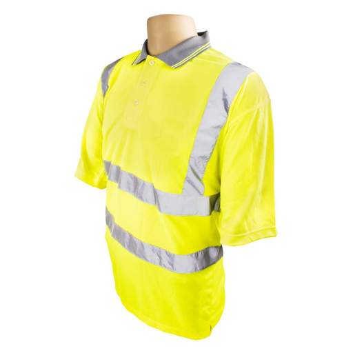 F4P Large Hi Vis Class 2 Polo Shirt Yellow