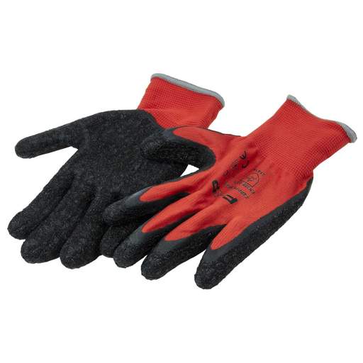 F4P Large Latex Dipped Work Gloves Black and Red