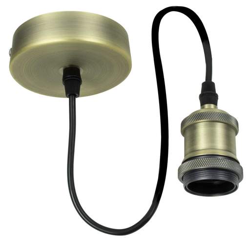 Fusion ES/E27 Decorative Pendant Antique Brass