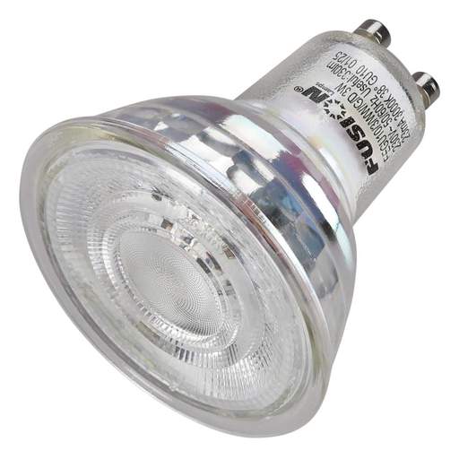 Fusion Essential 3W GU10 LED Dimmable Glass Lamp 3000K (FEGU10/3/WW/G/D ...