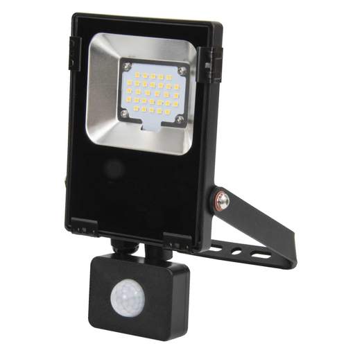 Fusion Guardian 15W LED IP65 Floodlight with PIR Black 4000K