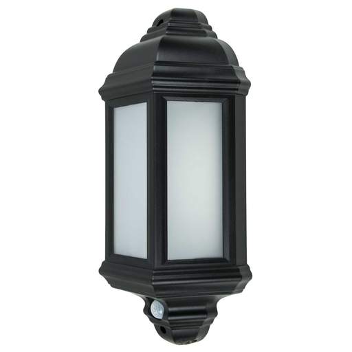 Fusion 7W LED Half Lantern PIR Black