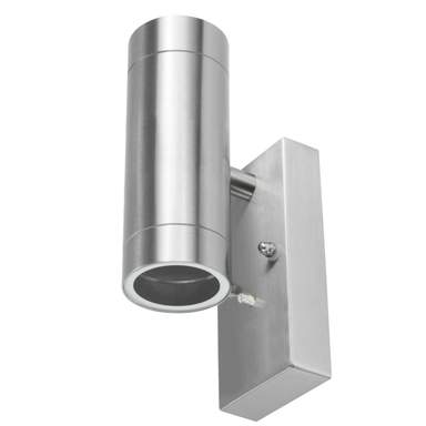 Fusion GU10 Up / Down Wall Light with Photocell Stainless Steel ...