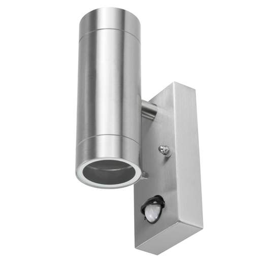 Fusion GU10 Up / Down PIR Wall Light Stainless Steel (FWLUDSSPIR) | CEF