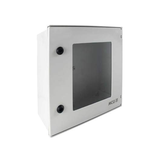 MCG 400mm x 400mm x 200mm GRP Enclosure Glazed Door Grey IP66
