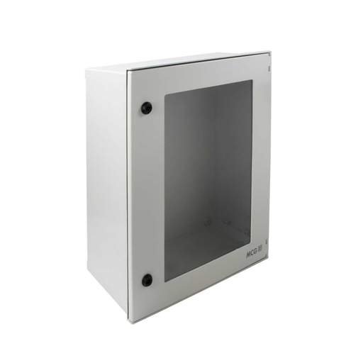 MCG 600mm x 500mm x 230mm GRP Enclosure Glazed Door Grey IP66