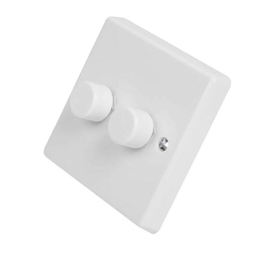 Varilight 2 x 250W 2 Way Push On / Off Dimmer Classic White