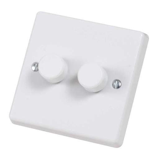 Varilight 2 Way Push On / Off 2 Gang LED Dimmer Switch 0 to 120W