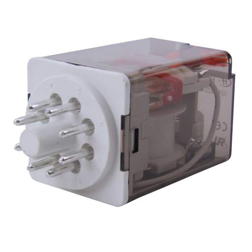 MCG 8 Pin 24V AC 10A 2 Pole Changeover Plug In Relay