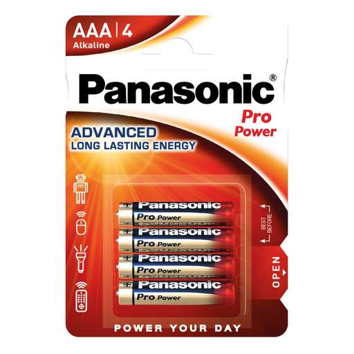 Panasonic 1.5V AAA LR03 Pro Power Alkaline Battery (4 Pack)