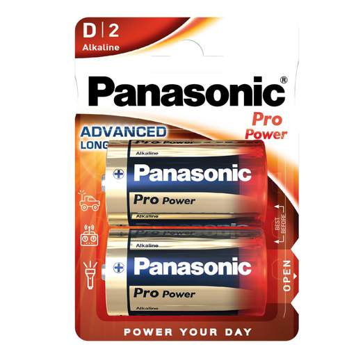 Panasonic 1.5V D LR20 Pro Power Alkaline Battery (Pack of 2)