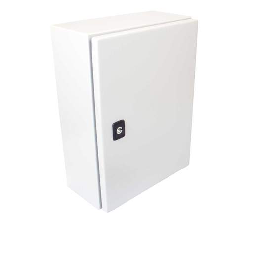 MCG 400mm x 300mm x 150mm Sheet Steel Enclosure complete with Metal Mounting Plate and Hinged Lockable Door IP66