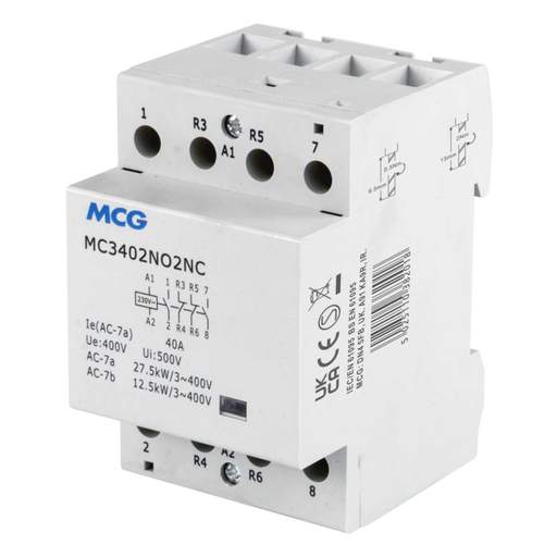 MCG 40A 4P 3 Module 2 NO 2NC Contacts Modular Contactor