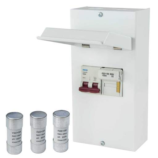 MCG SP+N Switch Fuse c/w 63A, 80A and 100A Fuses