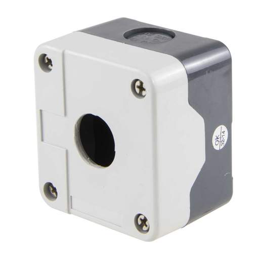 Crompton 1 Way Plastic Empty Pushbutton Station Grey IP65