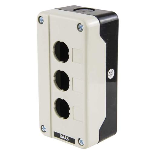 Crompton 3 Way Plastic Empty Pushbutton Station Grey IP65
