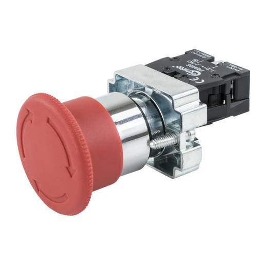 Crompton Emergency Stop Mushroom Head Twist Release 1 NC Pushbutton Red