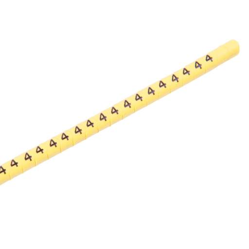 MCG Cable Marker Strip 4 Black on Yellow 2.2 to 5mm (500 Per Reel)
