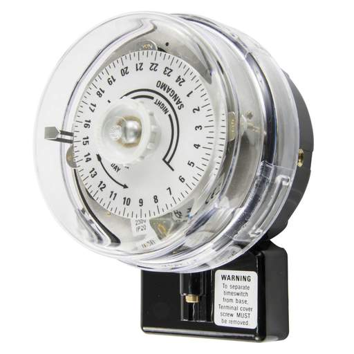 Sangamo 20A 3 Pin 24 Hour Round Pattern Time Switch 2 On / Off Day Omit