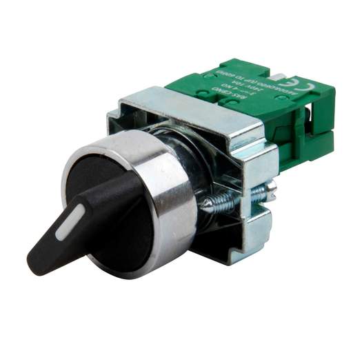 MCG Panel Mounting 2 Position Rotary Switch - Stayput with 1 x Normally Open contact block