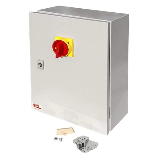 MCG 100A TP+N Switch Fuse with 2 Position Handle in a Metal Enclosure